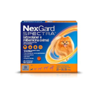 NexGard Spectra Antipulgas, Carrapatos e Vermífugos para Cães de 2 a 3,5kg - 3 tabletes