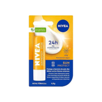 NIVEA Protetor Solar Hidratante Labial Sun Protect FPS 30 4,8 g - Lábios protegidos do sol e do ressecamento, alta proteção contra os raios UVA/UVB, com extrato de girassol e Vitamina E