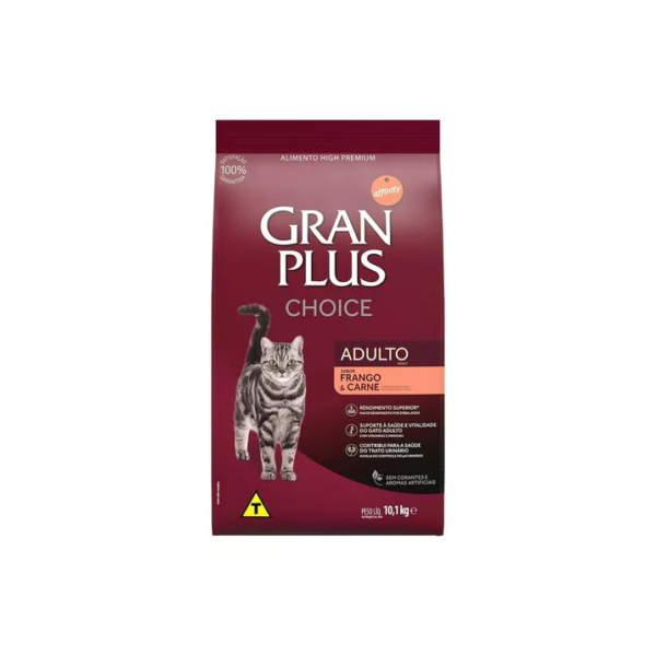 Ração Gran Plus Choice Gatos Adulto Frango E Carne 10,1kg