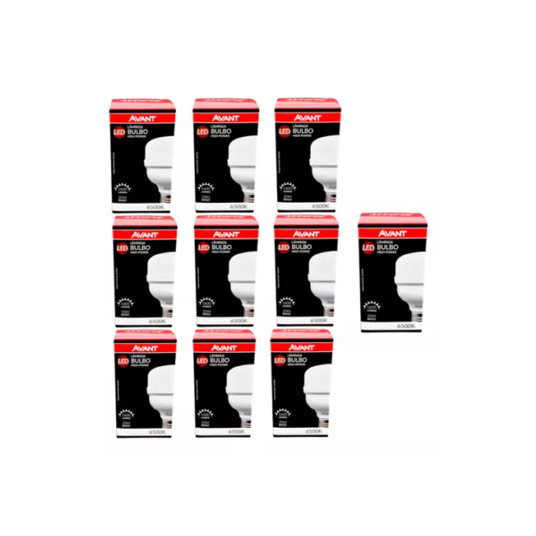 Kit 10 Lâmpadas Led 20w Bulbo 6500k Luz Branca Avant Luz Branco-frio