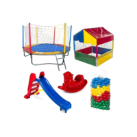 Kit Pula Pula 2,30m + Piscina De Bolinhas 1,00m + 500 Bolinhas + Escorregador Médio + Gangorra 1 L