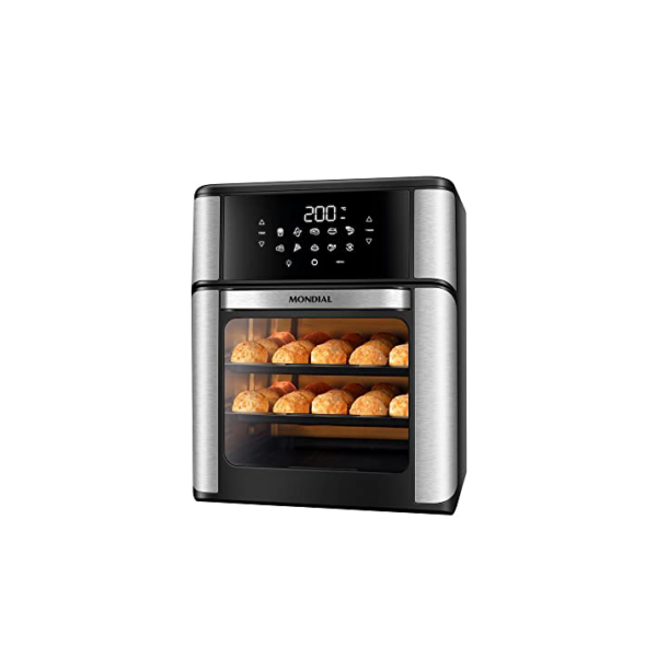 Fritadeira Air Fryer Forno Oven 12L, Mondial, Preto/Inox, 2000W, 110V - AFO-12L-BI