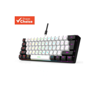 Número Teclado Jogos 61 Teclas RGB Backlight Mini Compacto USB-C Cabo De Alimentação Plugável Para Escritório