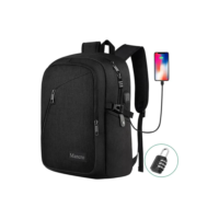 Mochila para Notebook de 15,6 polegadas, Mochila de Viagem Impermeável e Antifurto Para Masculina Executiva Trabalho Com Cadeado Antifurto, Melhor Mochila Escolar Faculdade, Mancro 1006 Cor Preto 35L