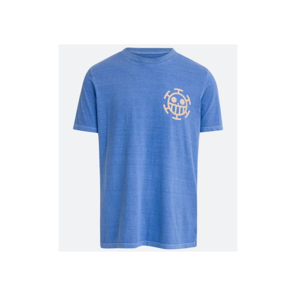 Camiseta Regular em Meia Malha com Estampa Law de One Piece Azul