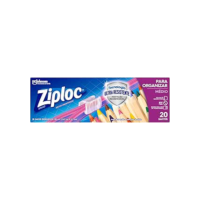 Ziploc Saco Hermético Organizador de Gaveta, para Itens de Cozinha, Tamanho Médio 20,3 cm x 14,9 cm x 4,7 cm, com 20 unidades