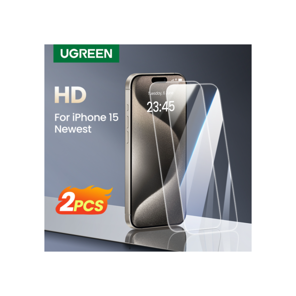 UGREEN-Protetor de Tela para iPhone, Vidro Temperado, Protetores de Tela, 16 Plus, 15Pro Max, 14, 13, 12, 11 Pro Max, 2 peças