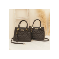 Kit 2 Bolsas Feminina Média Bordada Alça Transversal Casual