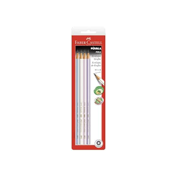Faber-Castell SM1210PER EcoLápis - Lápis Grafite Nº 2B, Redondo, Pérola, 4 Unidades