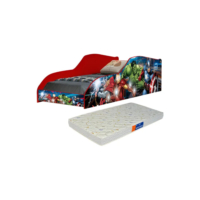 Cama Infantil Vingadores com Colchão Proteção Lateral Para Quarto de Menino Mdf