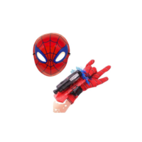 Kit Máscara + Luva Lança Teia Aranha Lançador Infantil
