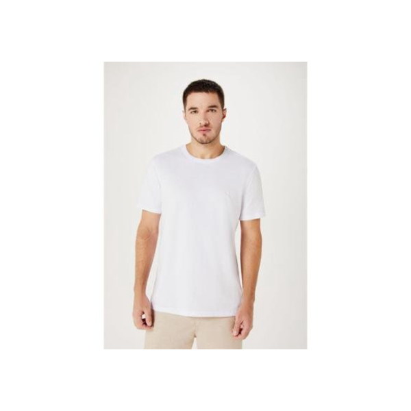 Camiseta Básica Masculina World Com Bordado - Branco