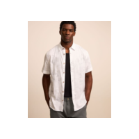 Camisa Regular em Algodão com Estampa de Folhagem Off White