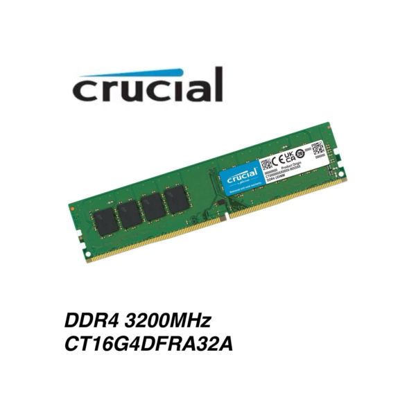 Memória RAM Crucial 16GB DDR4 3200MHz Desktop