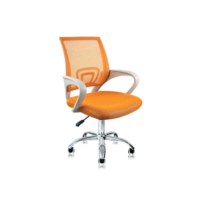 Cadeira de Escritório Secretária Base Cromada com Rodinha Fortt Lisboa Laranja - CSF02-LJ
