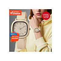 Elegante Relógio Feminino Quadrado Mãos Algarismos Arábicos Pulseira De Silicone Mostrador Esportivo Para Todos Os Dias 