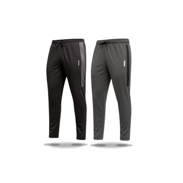 Kit 2 Calças Masculinas Esportivas Slim Fit Preto e Cinza Mescla Calça Comprida (BR, Alfa, GG, Regular, Regular, Preta + Cinza)