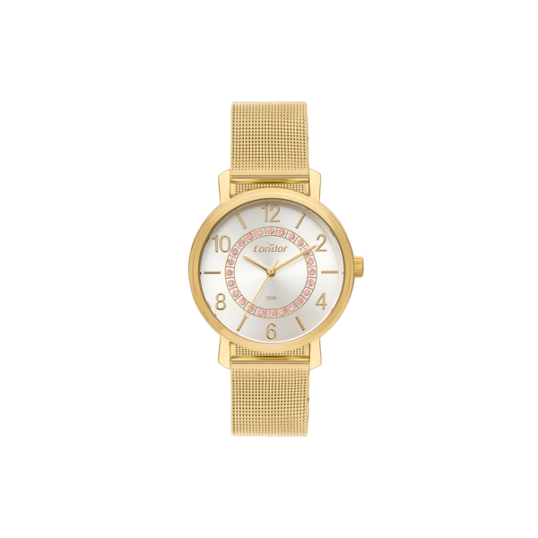 relógio analógico feminino condor co2039mug-k4k dourado