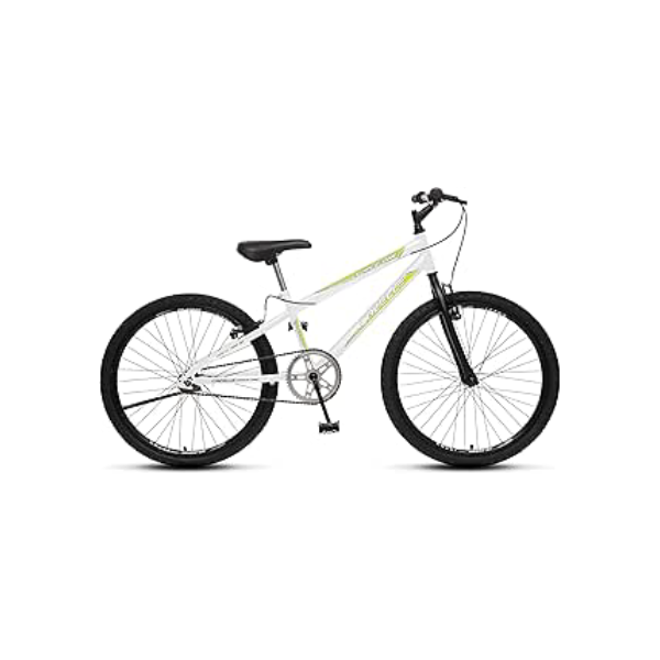 Colli, Bicicleta Cazelle Allegra Force One, Aro Comum 24, Aço Carobo,Tamanho 14, Quadro Rebaixado, Guidão Downhill, Freios V-Break, Com Descanso Lateral, Branca