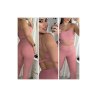 Kit 3 Conjuntos 1 Calça Legging + 2 Top Alça Roupa Feminina