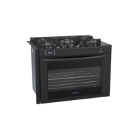 Fogão 5 Bocas de Embutir Venax Gaudi Prisma Vitreo Bl Gas Glp Preto