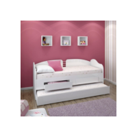 Sofá Cama Solteiro Ditália Cama Auxiliar 2 Gav. CM-08 Branco