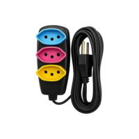 Extensão Elétrica 5 Metros com 3 Tomadas 10A Bivolt 127V/220V Padrão NBR 5M