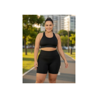 Kit 2 Conjunto Plus Size Top + Bermuda Fitness Academia