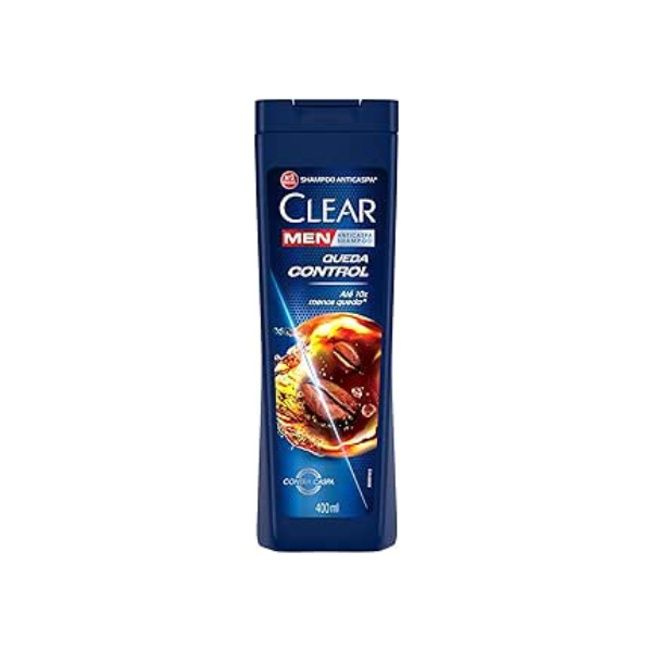 Clear Shampoo Anticaspa Men Queda Control Frasco 400Ml Branco