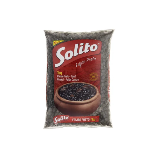 Feijão preto Solito em pacote sem glúten 1 kg