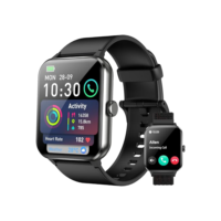 Smartwatch,Relógio Inteligente para Homens e Mulheres, 1.85“ Tela HD Touch, 100+ Modos Esportivos, Chamadas Bluetooth,Assistente de Voz, Compatível com iOS/Android,Inclui 2 Pulseiras,Preto