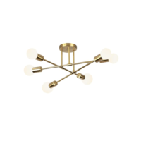 Luminária Pendente De 6 Cabeças Dourada, Luminária Pendente De Teto Regulável, Luminária Pendente Para Cozinha, Quarto, Sala De Estar (Lâmpada Não Incluída)