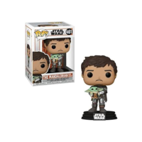 BONECO FUNKO POP STAR WARS MANDALORIAN MANDO HOLDING CHILD
