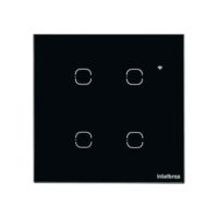 Interruptor Touch Inteligente Compatível com Alexa 4 Teclas EWS 1004 Preto Intelbras