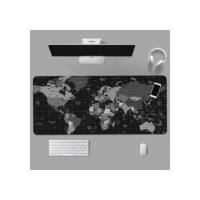 Mouse Pad Gamer Com Estampa Tema Mapa Mundi Extra Grande 90x40 cm com Bordas Costuradas e base Antiderrapante Desk Pad para Teclado Mouse Notebook PC