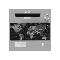 Mouse Pad Gamer Com Estampa Tema Mapa Mundi Extra Grande 90x40 cm com Bordas Costuradas e base Antiderrapante Desk Pad para Teclado Mouse Notebook PC