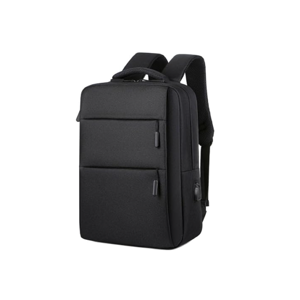 Mochila Executiva Reforçada para Notebook 15.6” Trabalho Faculdade Viagem Escolar Masculina Feminina Bolsa Resistente com Saída USB Moderna e Espaçosa (Preto)