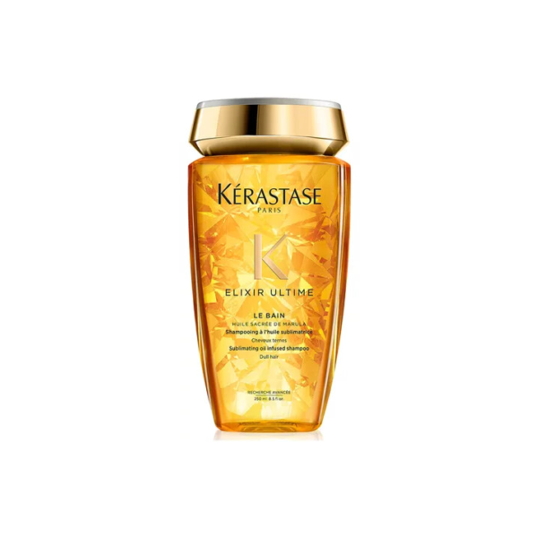 Shampoo de Nutrição com Óleo de Argan, Limpeza Profunda, Brilho Radiante e Maciez para Todos os Tipos de Cabelo Kérastase Elixir Ultime Le Bain 250ml