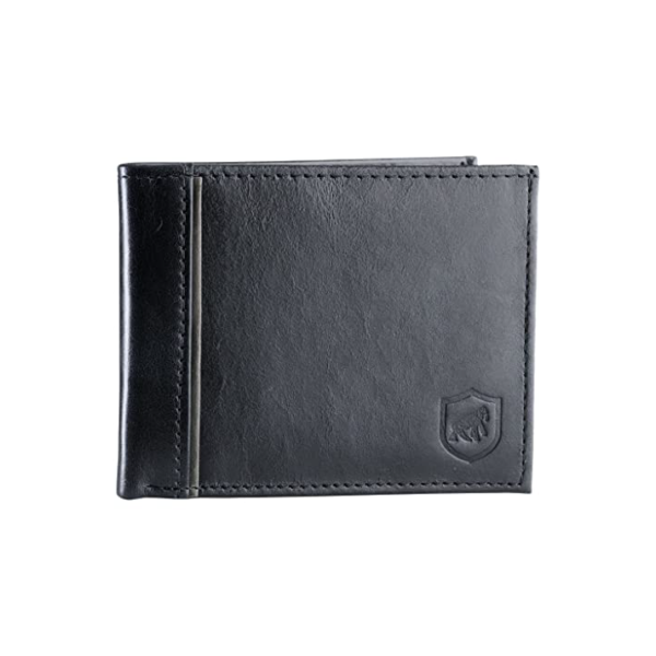 Gshield Carteira de Couro Legítimo Masculina Porta Cartão com 7 Compartimentos para Cartões, Documentos, Notas e Moedas, Maverick Preta