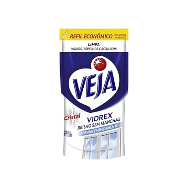 Limpa Vidros Veja Vidrex Cristal Refil 400ml