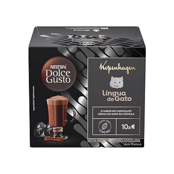 Achocolatado em Cápsula Nescafé Dolce Gusto Kopenhagen Língua de Gato 10 cápsulas