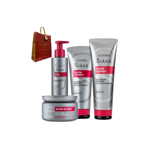 Kit Siage Glow Expert Shampoo+condicionador+máscara+leav-in
