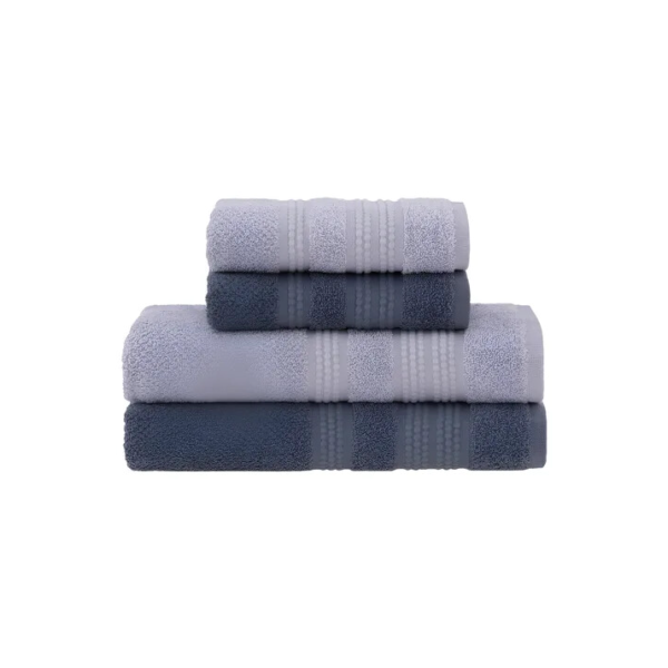 Jogo De Toalhas Buddemeyer Frape Dots Banho Branco 4 Peças Cor 005 - Cinza Claro/cinza