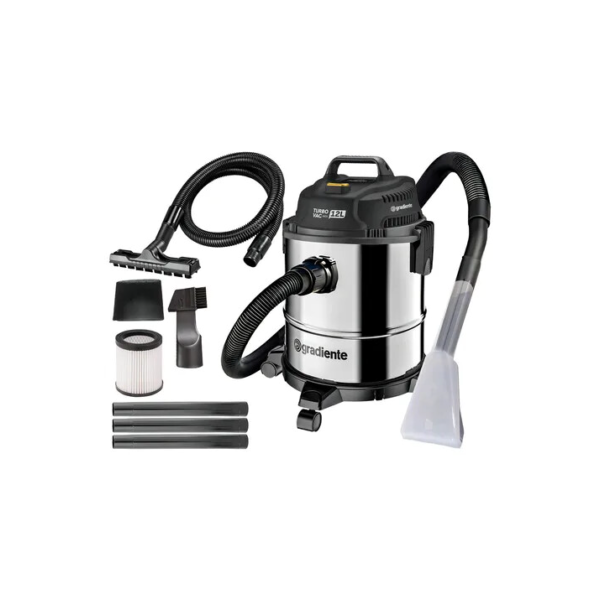 Aspirador De Pó E Água Inox Multiuso Soprador Com Bico Extratora 12l 1200w Turbo Vac Pgac120 Gradiente