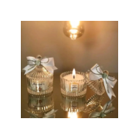 Mini Bomboniere Cachepô Potiche Decorativo Carrossel com Tampa de Vidro Cristal/Âmbar 90ml