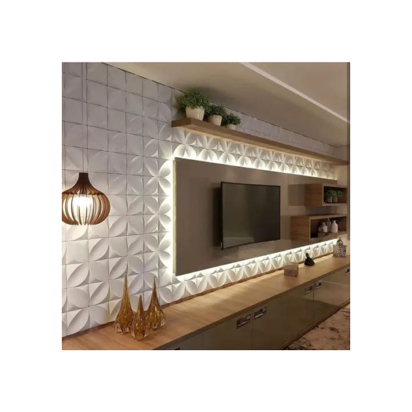 Kit 100 Placas 3D PVC 25x25 cm Revestimento Para Sala Quarto Cozinha