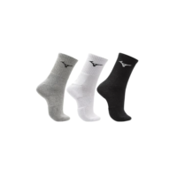 Tripack Mizuno Meia Prime, Cano Curto, 33/38, Mescla/Branco/Preto