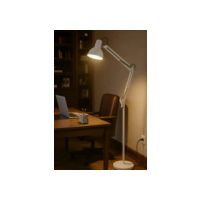 Luminária De Piso Moderna De Chão Retrô De Canto Pedestal Coluna De Metal Alta Resistente Abajur Com Lâmpada Para Sala Quarto De Casal E Jantar Decorativa Cor Branca Design Vintage para ler E Estudar
