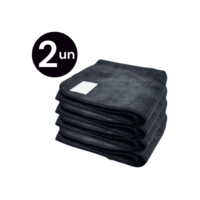 Kit 2 Panos Mágico Microfibra Grande Preto 60x40cm Anti Risco Automotivo Lava Seco Não Solta Fiapos