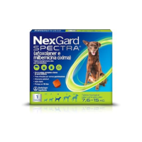 NexGard Spectra Antipulgas e Carrapatos e Vermífugo para Cães de 7,6 a 15kg - 1 tablete